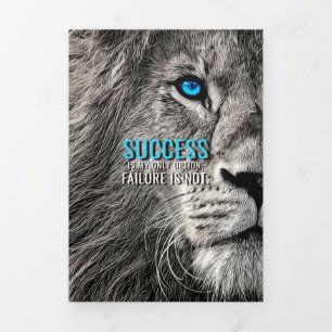 Lion Lover Success Is My Only Option Tri-Fold Card