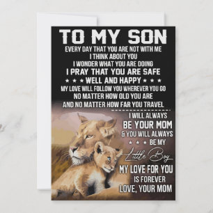 Lion Lover To My Son Lion Invitation