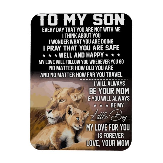 Lion Lover To My Son Lion Magnet (Vertical)