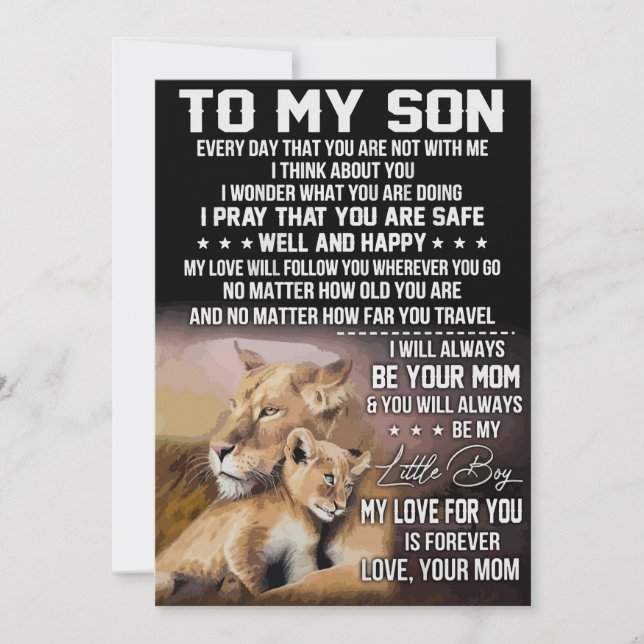 Lion Lover To My Son Lion Save The Date (Front)