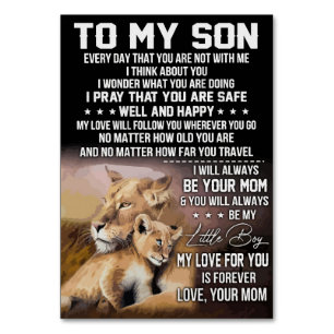Lion Lover To My Son Lion Table Number