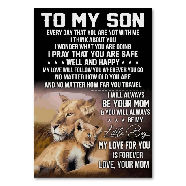 Lion Lover To My Son Lion Table Number (Front)