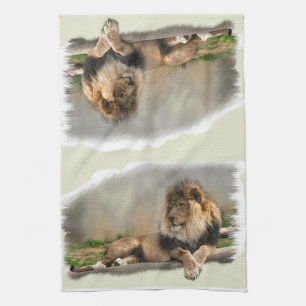 Lion Lovers Art Gifts Tea Towel