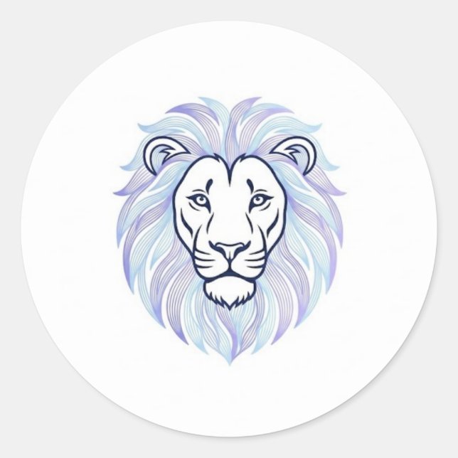 lion magic classic round sticker (Front)