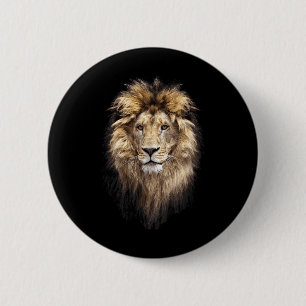 Lion Main Animal Face Big Cat 6 Cm Round Badge