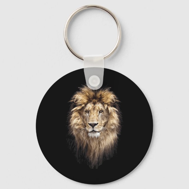 Lion Main Animal Face Big Cat  Key Ring (Front)