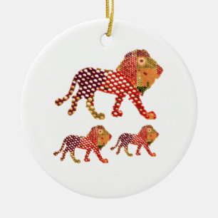 LION -  Majestic KING of animals Ceramic Ornament