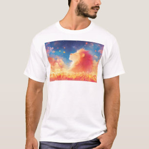 Lion Majesty Under a Starry Sky T-Shirt