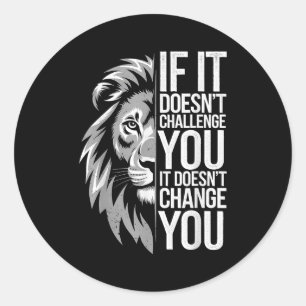 Lion Mindset Motivational Quote For Gym Workout An Classic Round Sticker