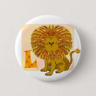 Lion Monogram L 6 Cm Round Badge