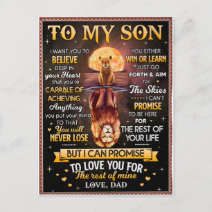 Lion Moon I Want To Believe - Dad To Son Postcard