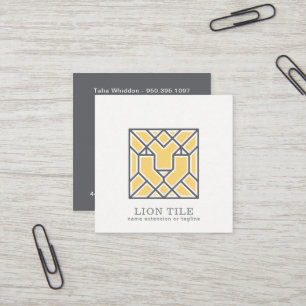 Lion Mosaic Logo QR Code Square Business Card