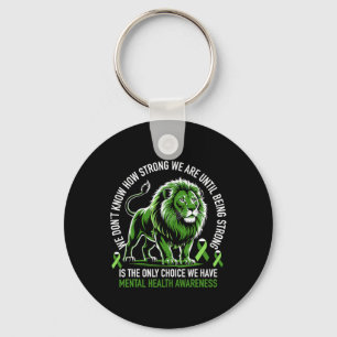 Lion Motivational Mental Health Awareness Green Ri Key Ring