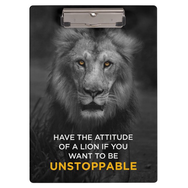Lion Motivational Unstoppaple Clipboard (Front)