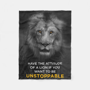 Lion Motivational Unstoppaple Fleece Blanket