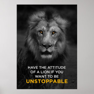 Lion Motivational Unstoppaple Poster