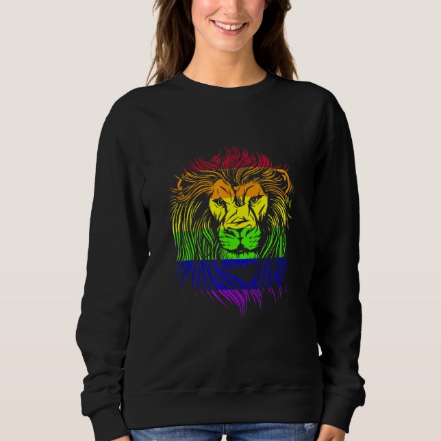 Lion Motive Leo Lgbt Bisexual Lesbian Lgbtq Sweatshirt (Front)