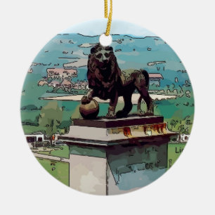 Lion Mound At The Battlefield Of Waterloo Ceramic Ornament