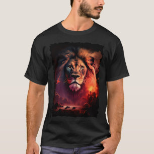 Lion mountain sunset retro 70s vintage  3 T-Shirt