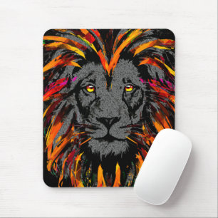 Lion Mousepad   Orange Dark Lion Mouse Pad