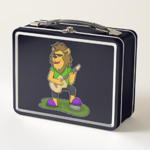 Lion Musician Guitar Music Metal Lunch Box