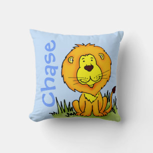 Lion name and birth newborn gift square pillow
