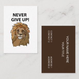 Lion Never Give Up Lion Business Card