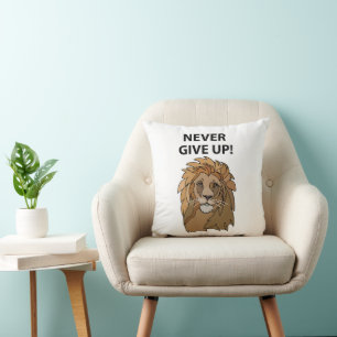 Lion Never Give Up Lion Cushion