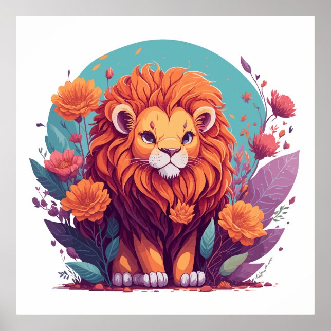 Lion Nursery Art - Lion Lovers Gift Idea Poster (Front)