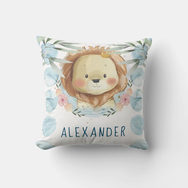 Lion Nursery Personalised Cushion (Front)