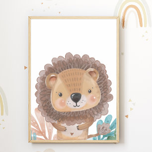 Lion Nursery Poster Animal Kids Room Decor