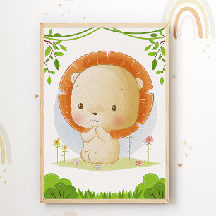 Lion Nursery Print Animal Kids Room Poster