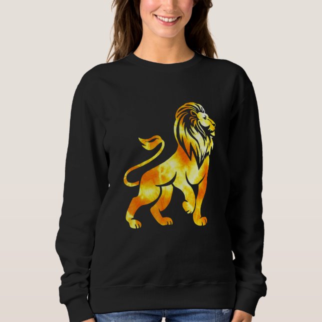 Lion Of Artsy Hippie Groovy Trippy Retro Lion Sweatshirt (Front)