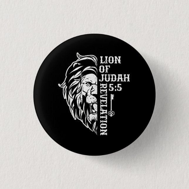 Lion of Judah 5 5 Christian Graphic Design Christi 3 Cm Round Badge (Front)