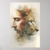 Lion Of Judah Art – Jesus Watercolor Face With