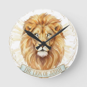 Lion of Judah Biblical Watercolor Wall Clock