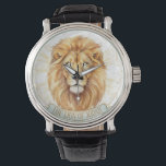 Lion of Judah Biblical Watercolor Wrist Watch<br><div class="desc">Artistry for Intentional Living by Charlenz Creatives. A powerful statement of faith you can wear every day. This premium designer wrist watch features the Lion of Judah in a striking watercolor composition. Inspired by the victory proclaimed in Revelation 5:5, this timepiece serves as a constant reminder of the strength and...</div>