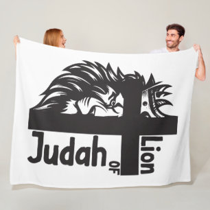 Lion of Judah Bold Half Lion Half Cross Christian Fleece Blanket