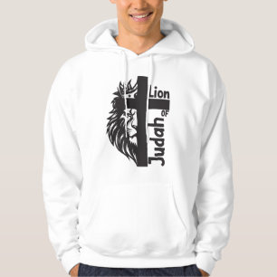 Lion of Judah Bold Half Lion Half Cross Christian Hoodie