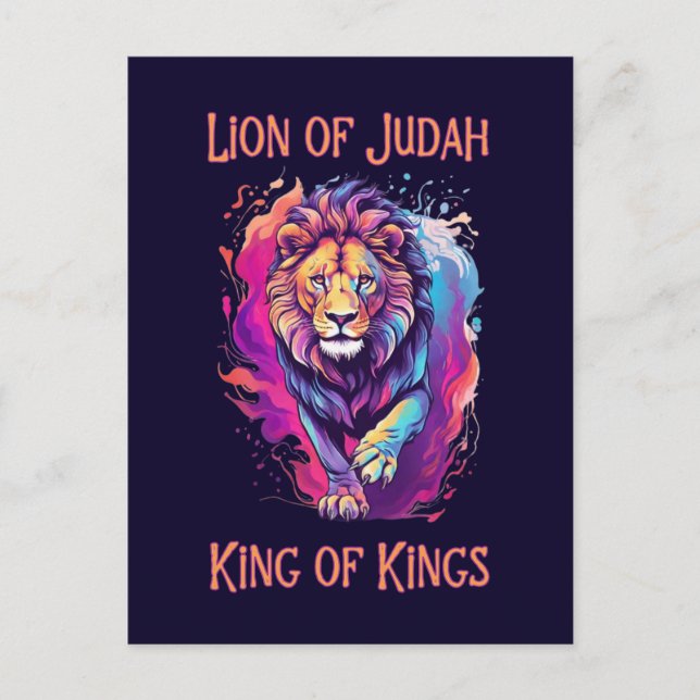 Lion of Judah Christian Faith Jesus Gift Postcard (Front)