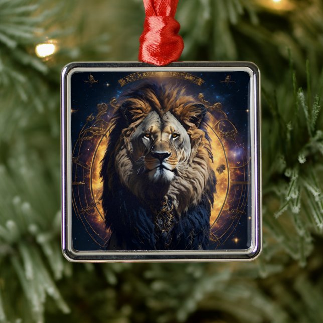 Lion of Judah Christian Jesus Christ Faith Metal Ornament (Tree)