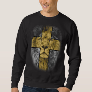 Lion Of Judah Christian Jesus Faith Over Fear Reli Sweatshirt