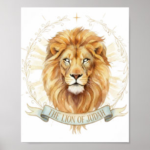 Lion of Judah Christian Wall Art - 8x10 Bold Faith