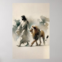 Lion Of Judah Christian Watercolor Wall Art Faith