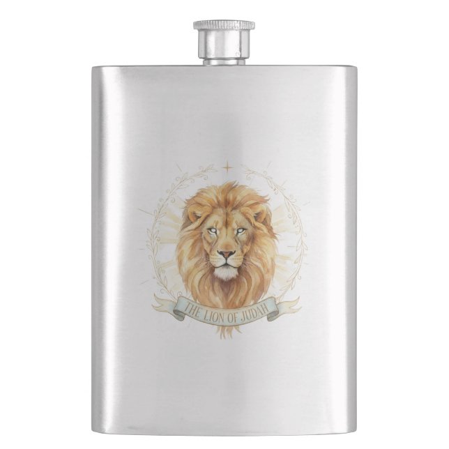 Lion of Judah Classic 8oz Stainless Steel Flask (Front)