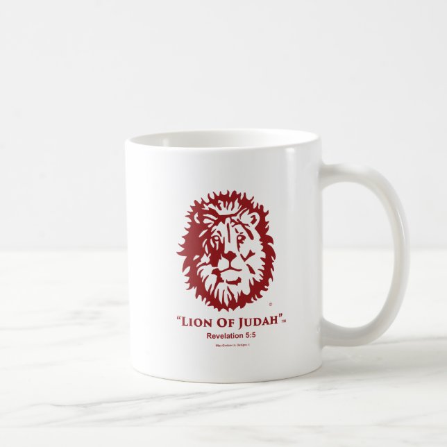 "Lion of Judah" Coffee Mug w/Cherry Red logo (Right)