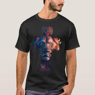 Lion of Judah Cross of Jesus Christ Christian  T-Shirt