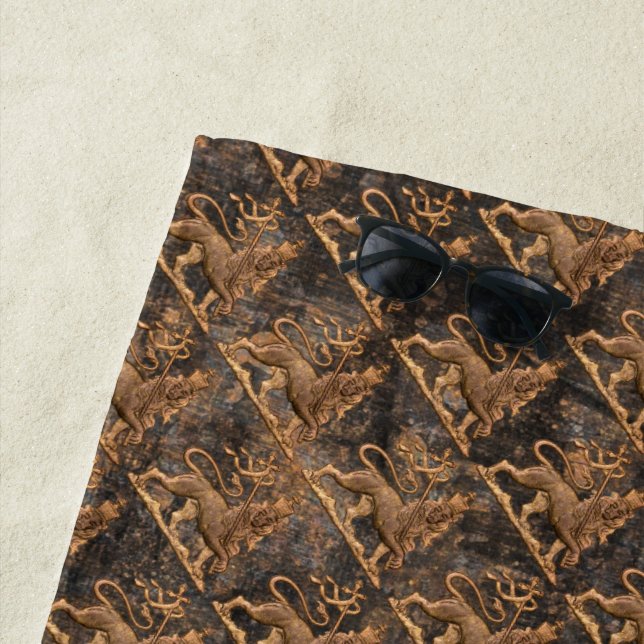 Lion of Judah Empire of Ethiopia Jah Reggae Roots Beach Towel (In Situ)