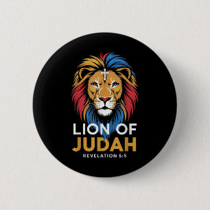 Lion Of Judah God Jesus Cross Christian Religious 6 Cm Round Badge
