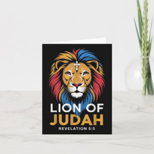 Lion Of Judah God Jesus Cross Christian Religious Card